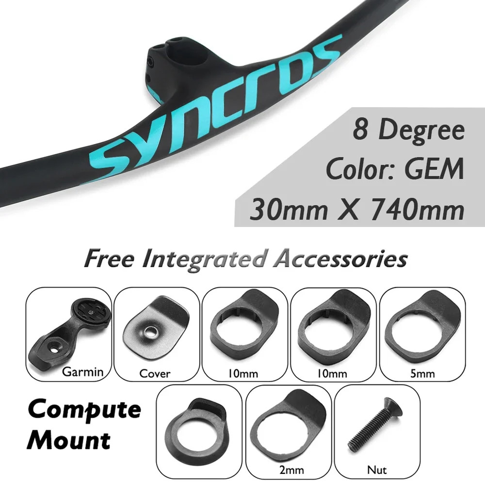 Full Carbon Mountain Bike Integrated Handlebar with Stem 8 Degree 30 40 50mm