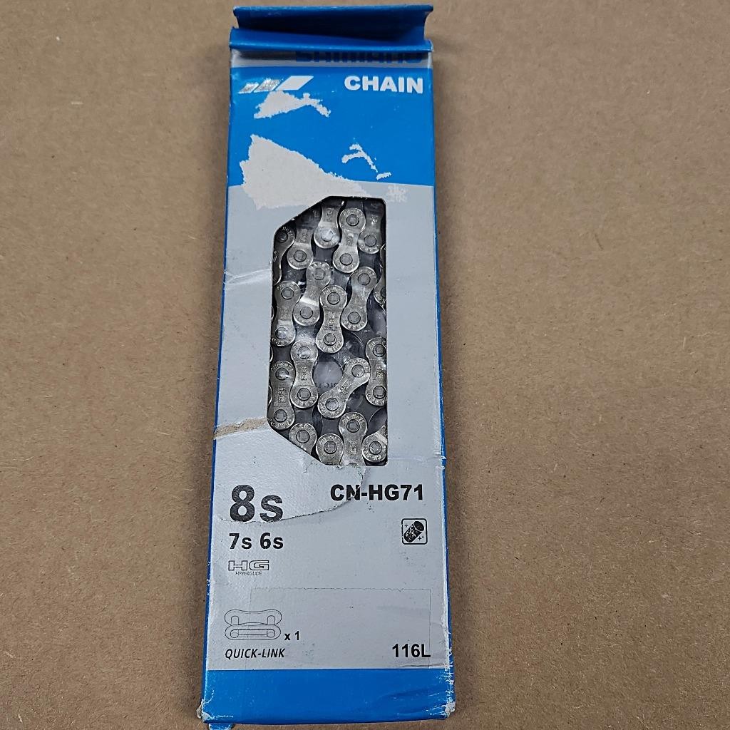 Shimano CN-HG71 6 7 8-Speed Bicycle Chain w/ Quick Link 116-Links Silver & Grey
