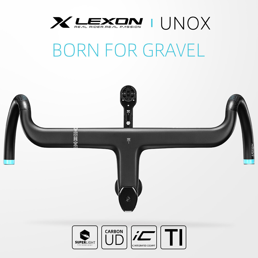 Gravel Road Bike Integrated Handlebar Carbon Fiber Exotropism 28.6mm with Mount