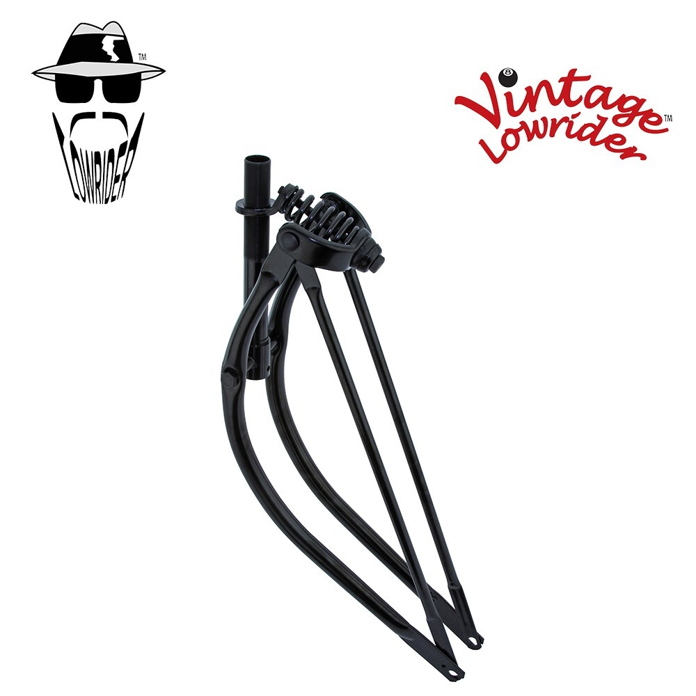 Heavy Duty Steel Plated 1″ Threaded Springer 26″ Bent Spring Fork 1″ Black Bike