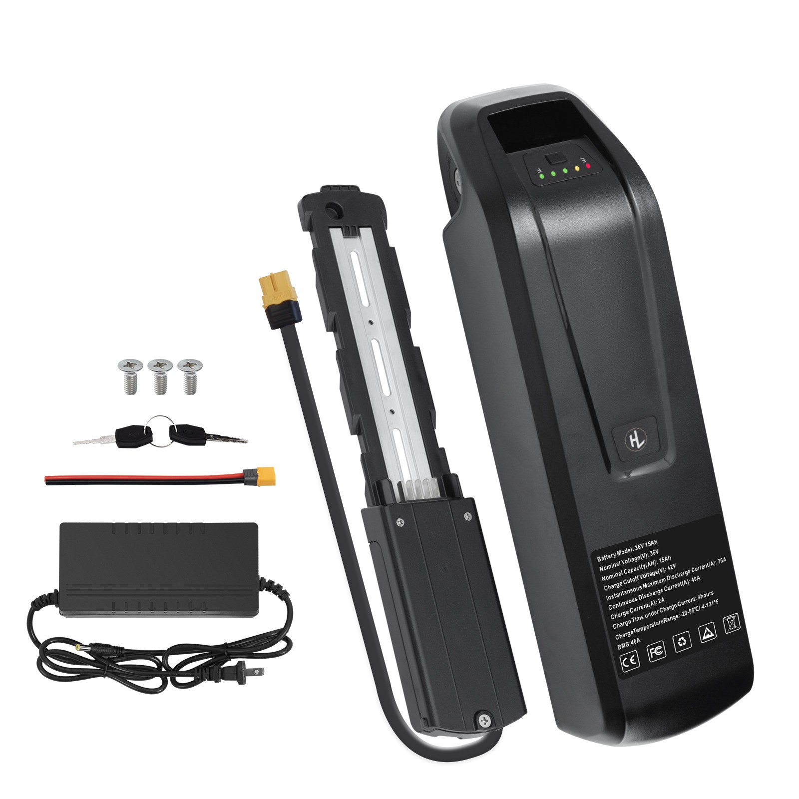 UUG 36V 15Ah Ebike Lithium Battery 30A BMS 1000W Electric Bicycle w/ Charger