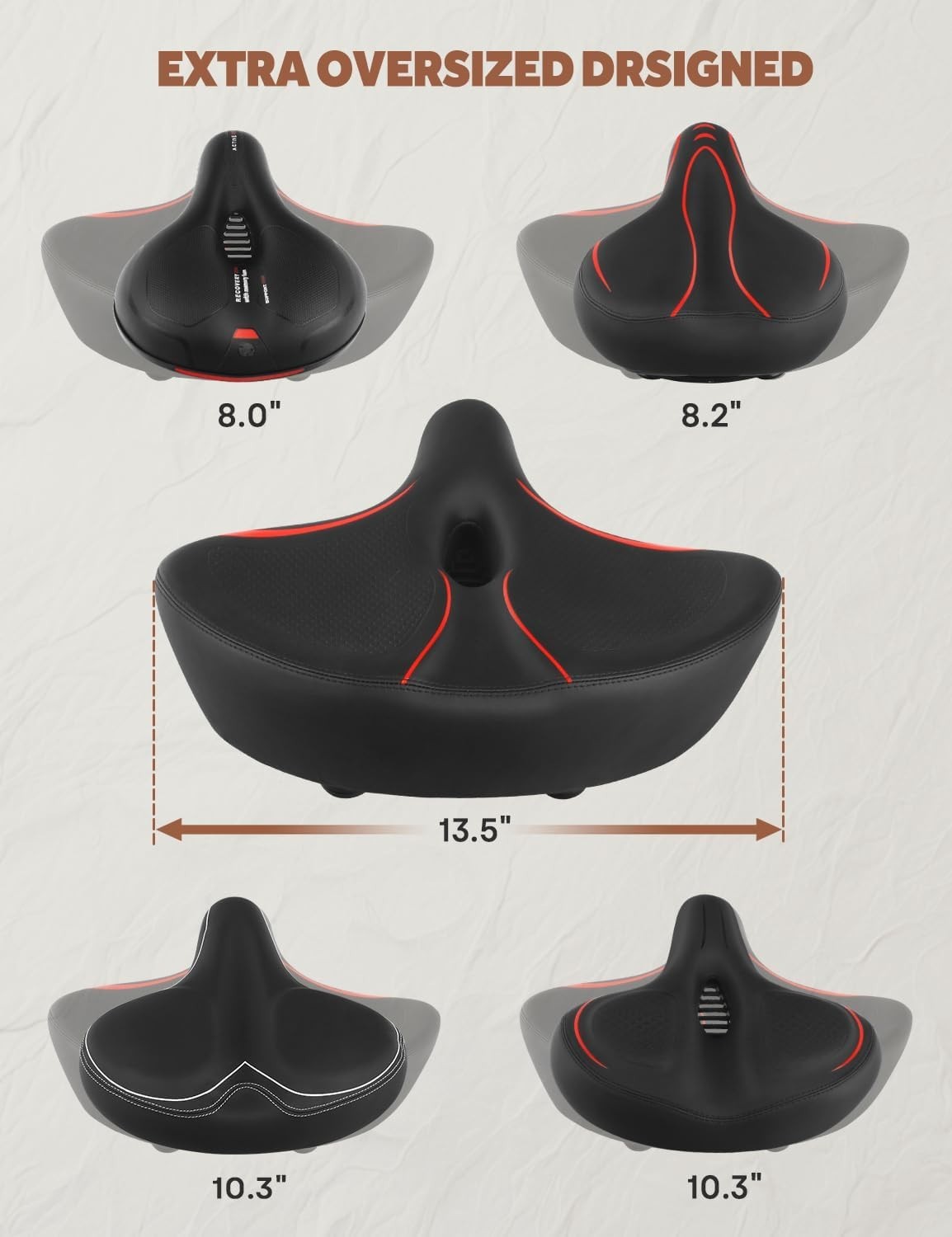 Oversized Peloton Bike Seat Comfortable Extra Wide Saddle for Men Women US