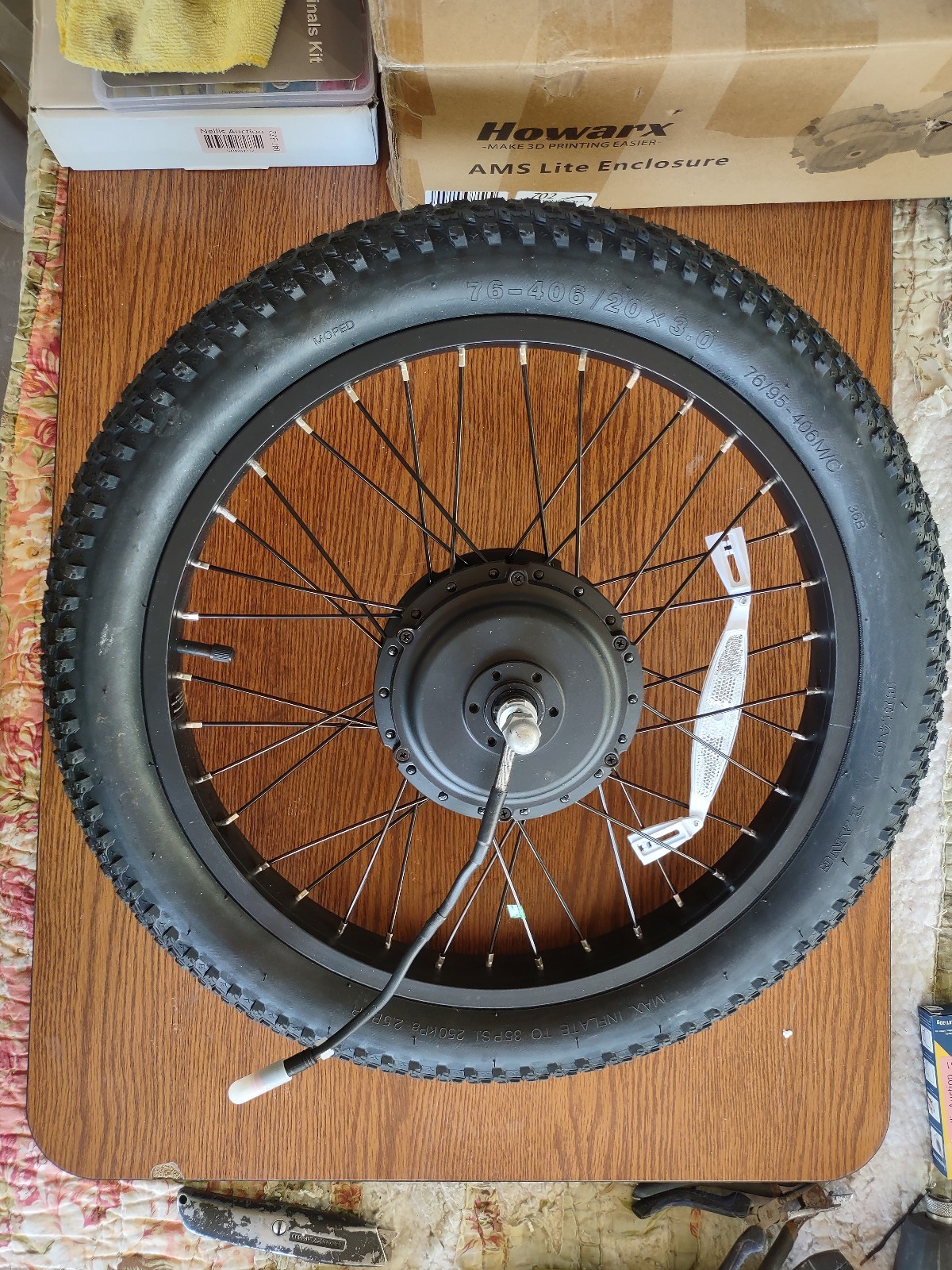 7 speed 48v 300-500 watt 20″ x 3″ ebike rear assembly
