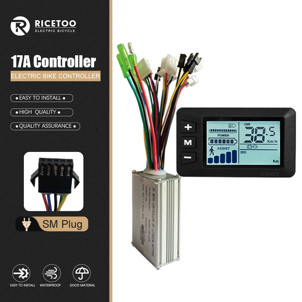 15 35A Electric Bike Sinewave Controller 250-1500W Brushless Motor LCD Display