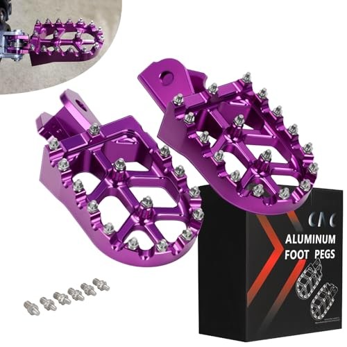 Dirt Bike Pegs,Motorcycle Foot Pegs MX Foot Pedals Rests CNC for Light purple