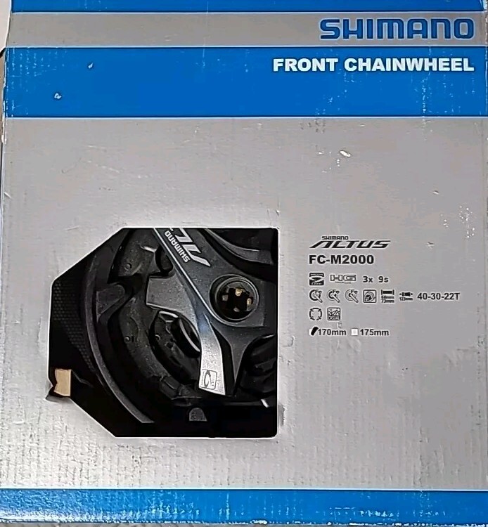 Shimano Altus FC-M2000 170mm 40/30/22 Black Aluminum/Steel Triple Crankset