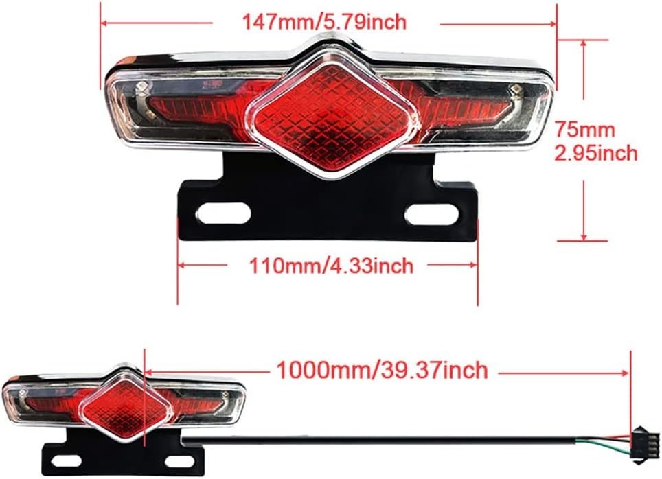 Ebike Light Set 36V 48V 52V 60V Lithium Conversion Kit Headlight Tail Horn