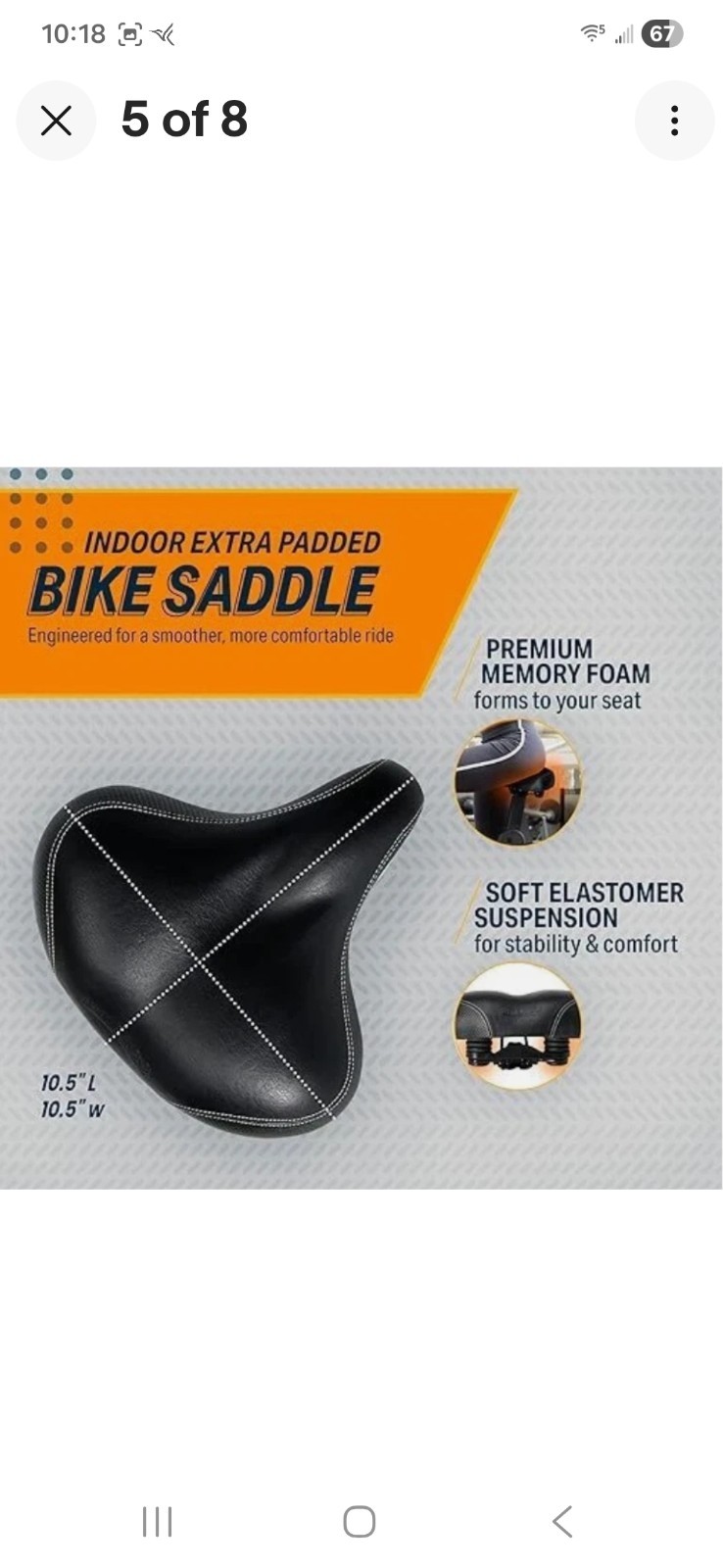 Bikeroo Wide Cruiser Saddle-Comfort Seat-Steel Spring Suspension-Memory Foam