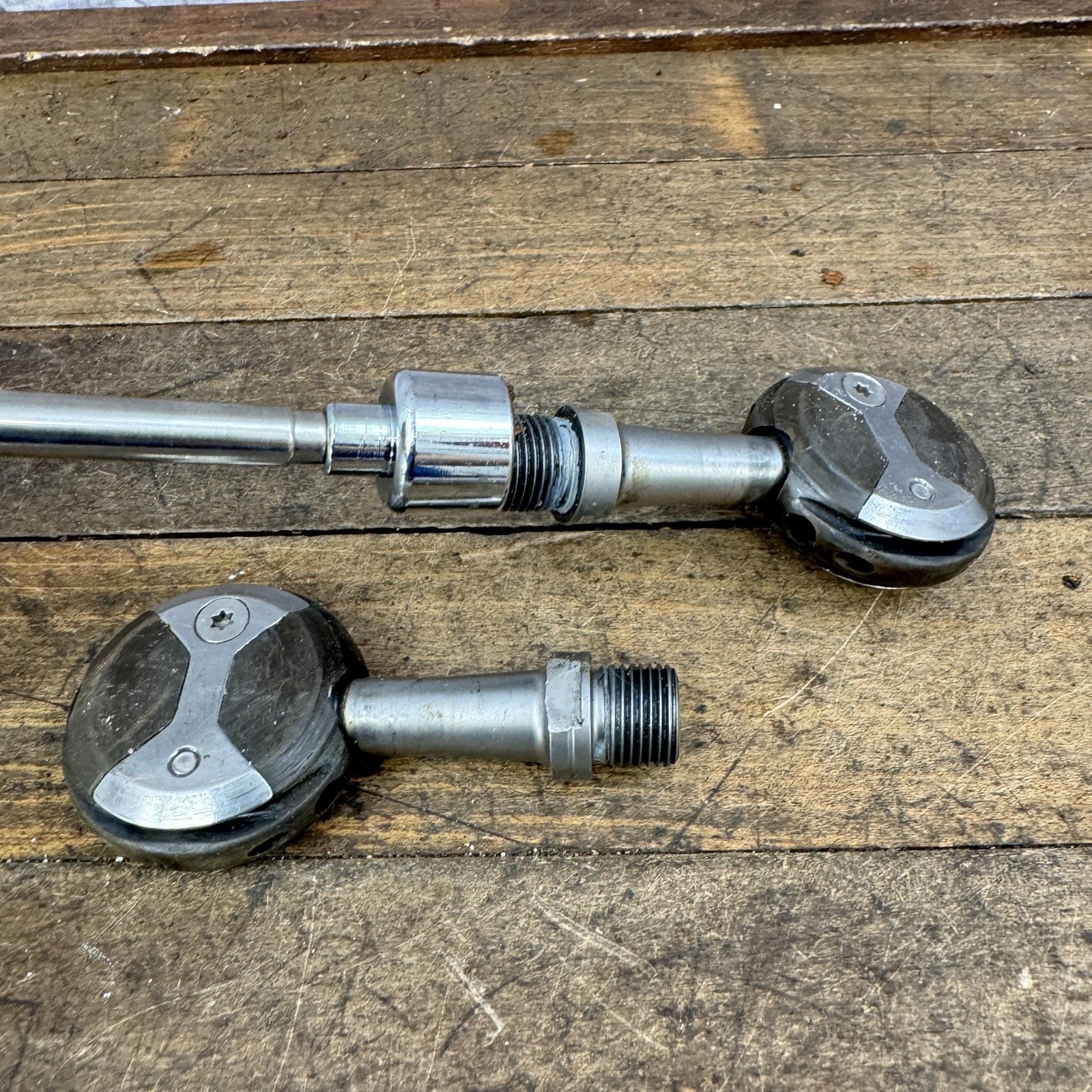 Vintage Speedplay Clipless Road Bike Pedals 9/16 Silver Pair Steel Used 80s 90s