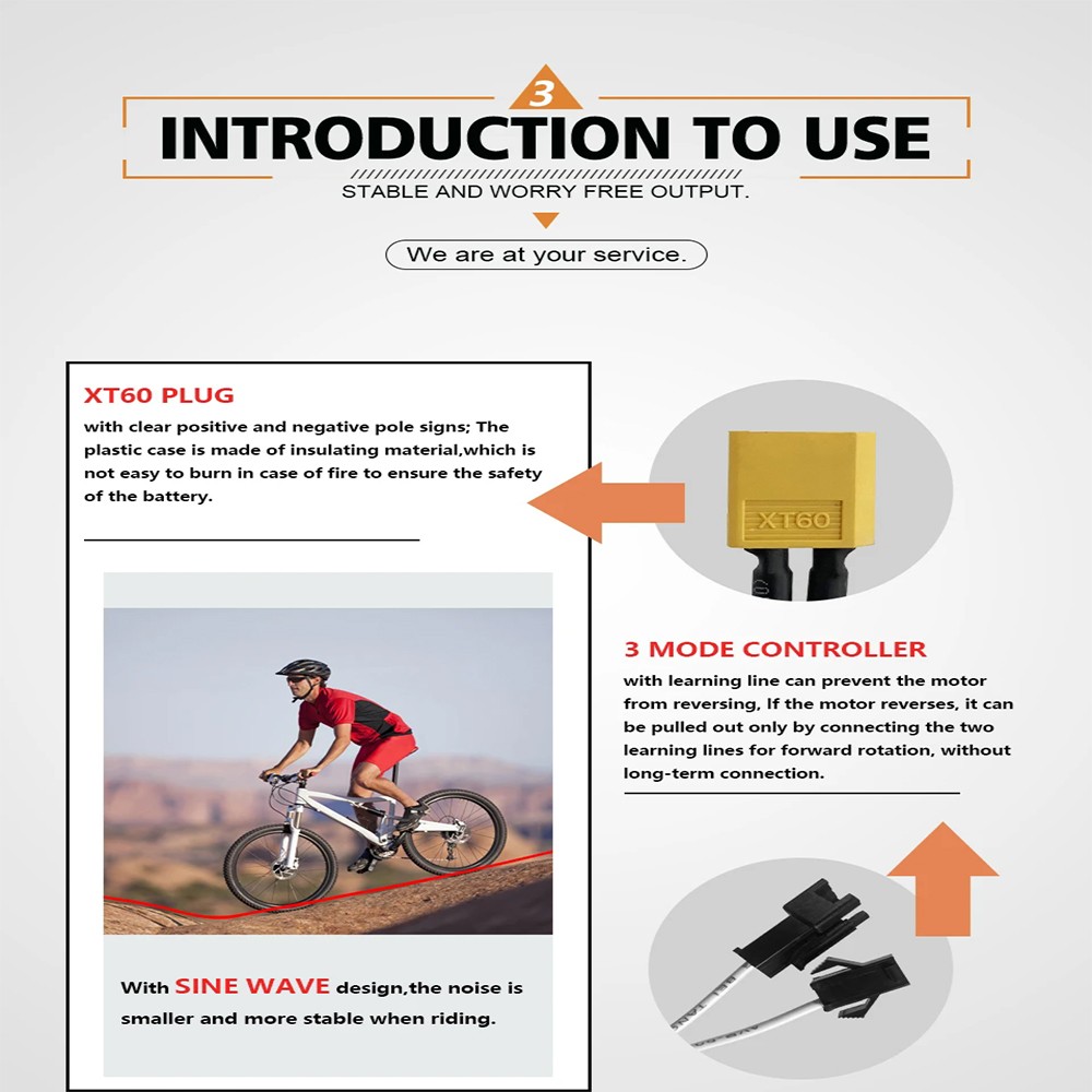 E-bike Three-Mode Sine Wave Controller 24V-48V 17/26/30/40A with LCD Display Set