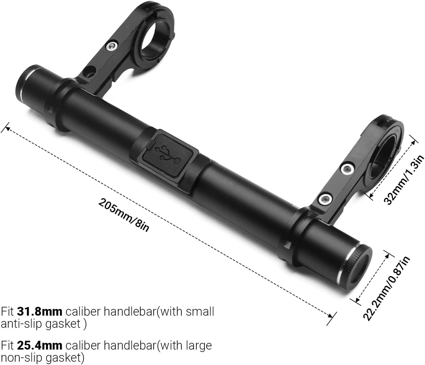 Handlebar Extender USB Bicycle Extension for Cycling WITH BATTERIES FOR CHARGING