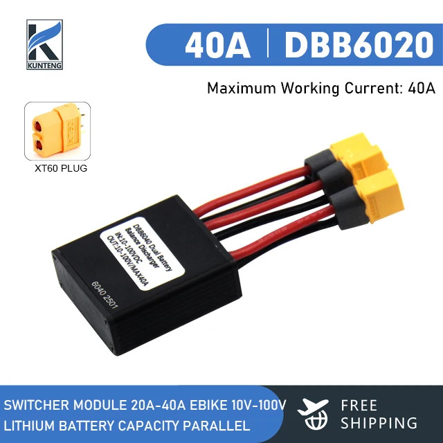 Electric Bicycle Battery Connect 10-100V 20A/30A/40A Adapter Discharge Converter