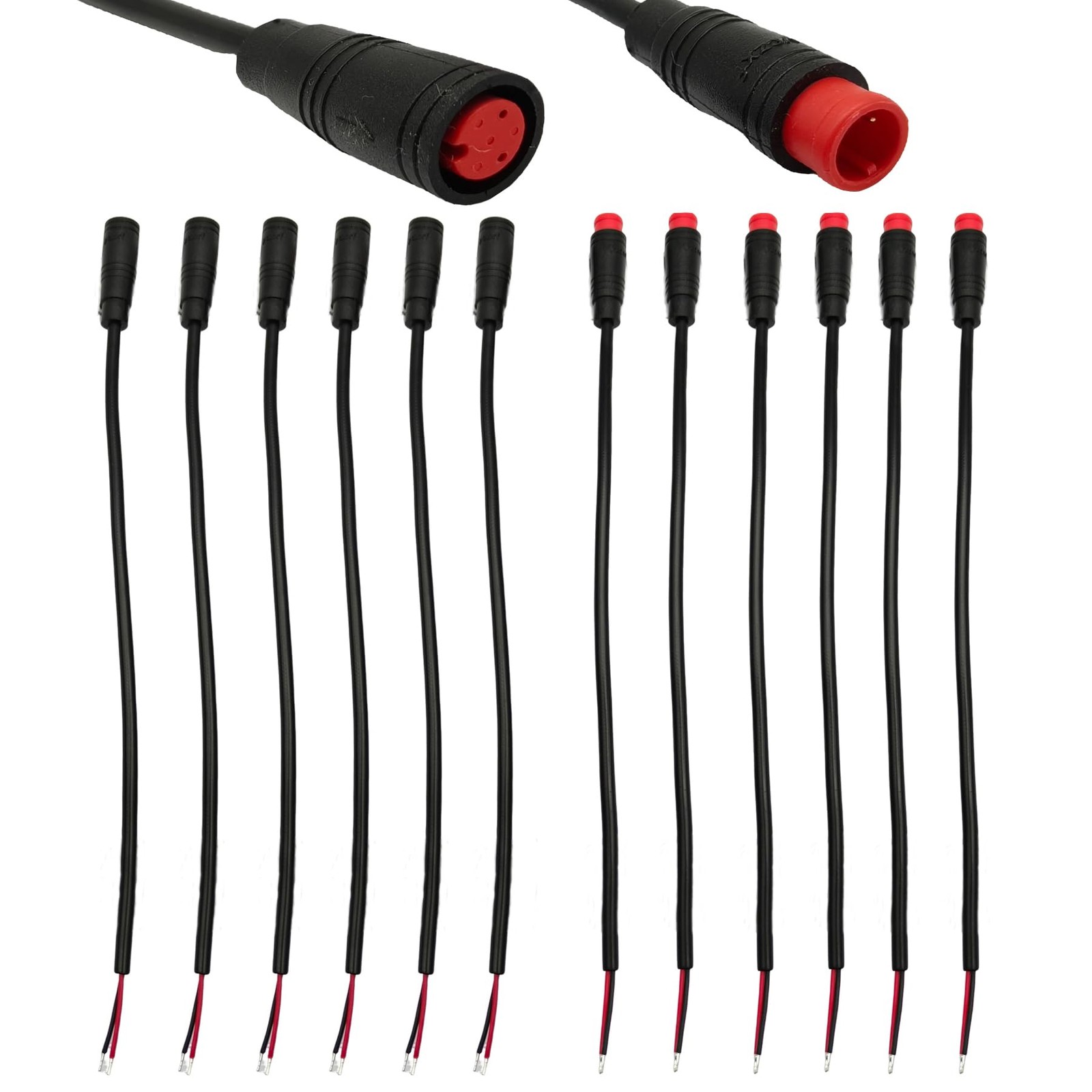 daier 6 Pairs 2 Pin Connector Ebike Waterproof Extension Cable,Female & Male …