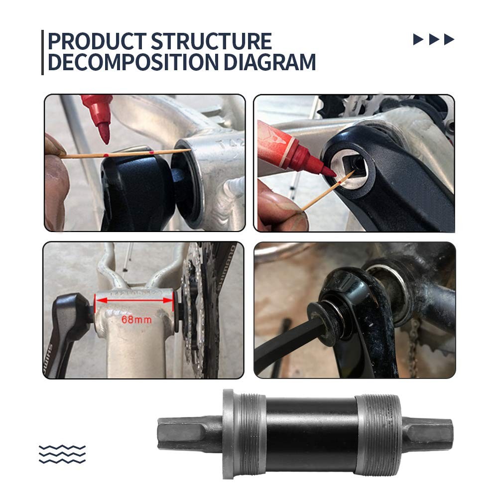 68x123mm Square Taper Bottom Bracket, 68mm Bike Cartridge Bottom Bracket Repl…