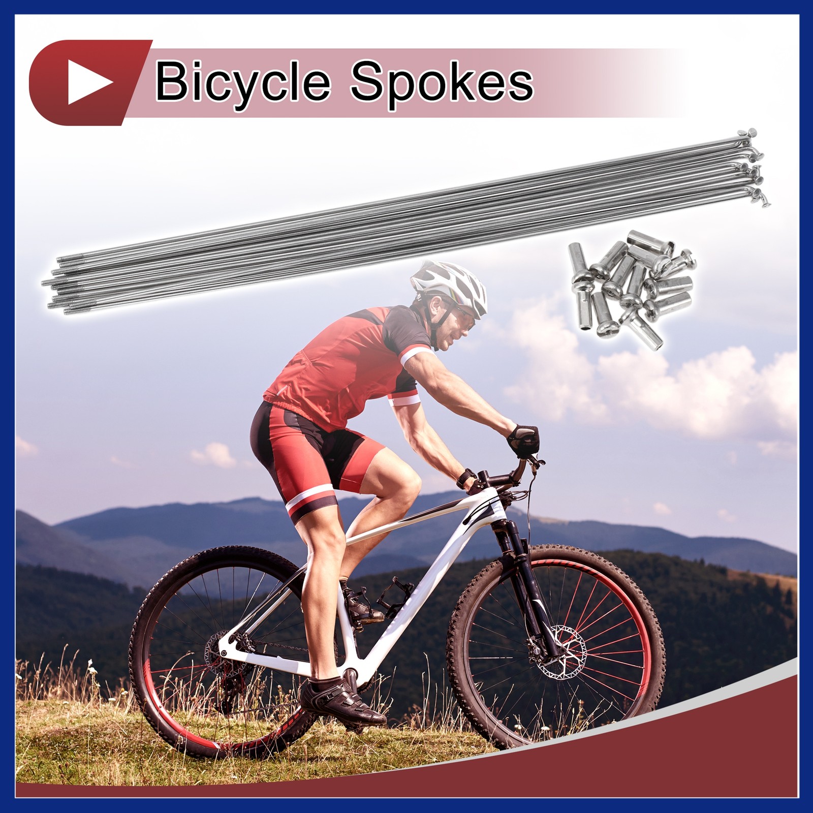 12 Set 14G Bicycle Spokes 265mm Bike Wheel Spoke 304 Stainless Steel