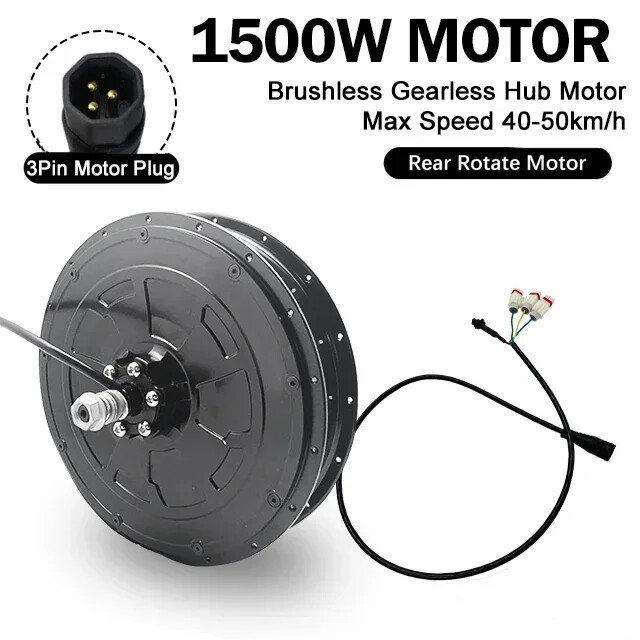 1500/2000W 48V Electric Bike Rear Wheel Hub Motor 26-29 Inch 45-55KM/H Speed