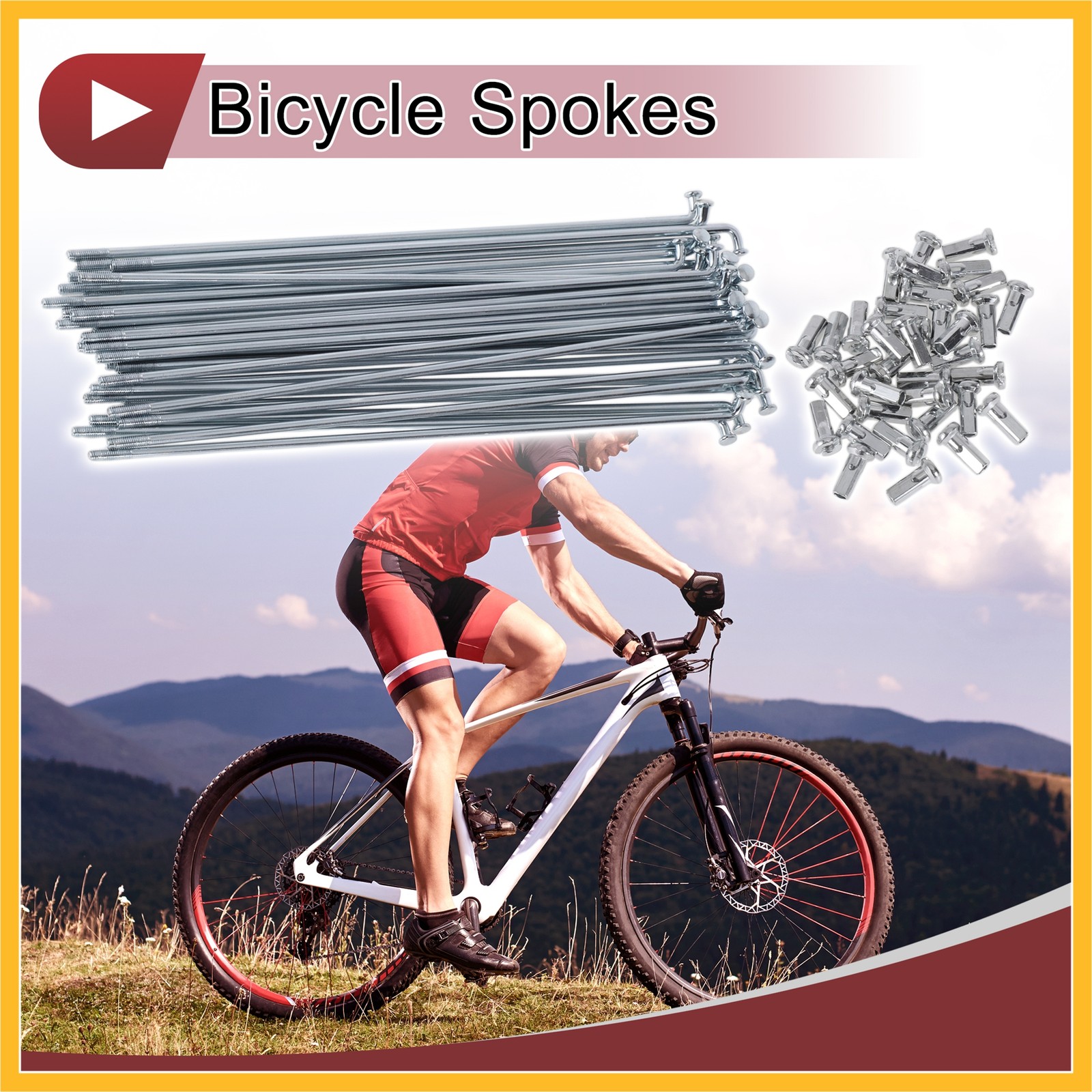 36 Set 12G Bicycle Spokes 160mm Bike Wheel Spoke 45 Steel Galvanized