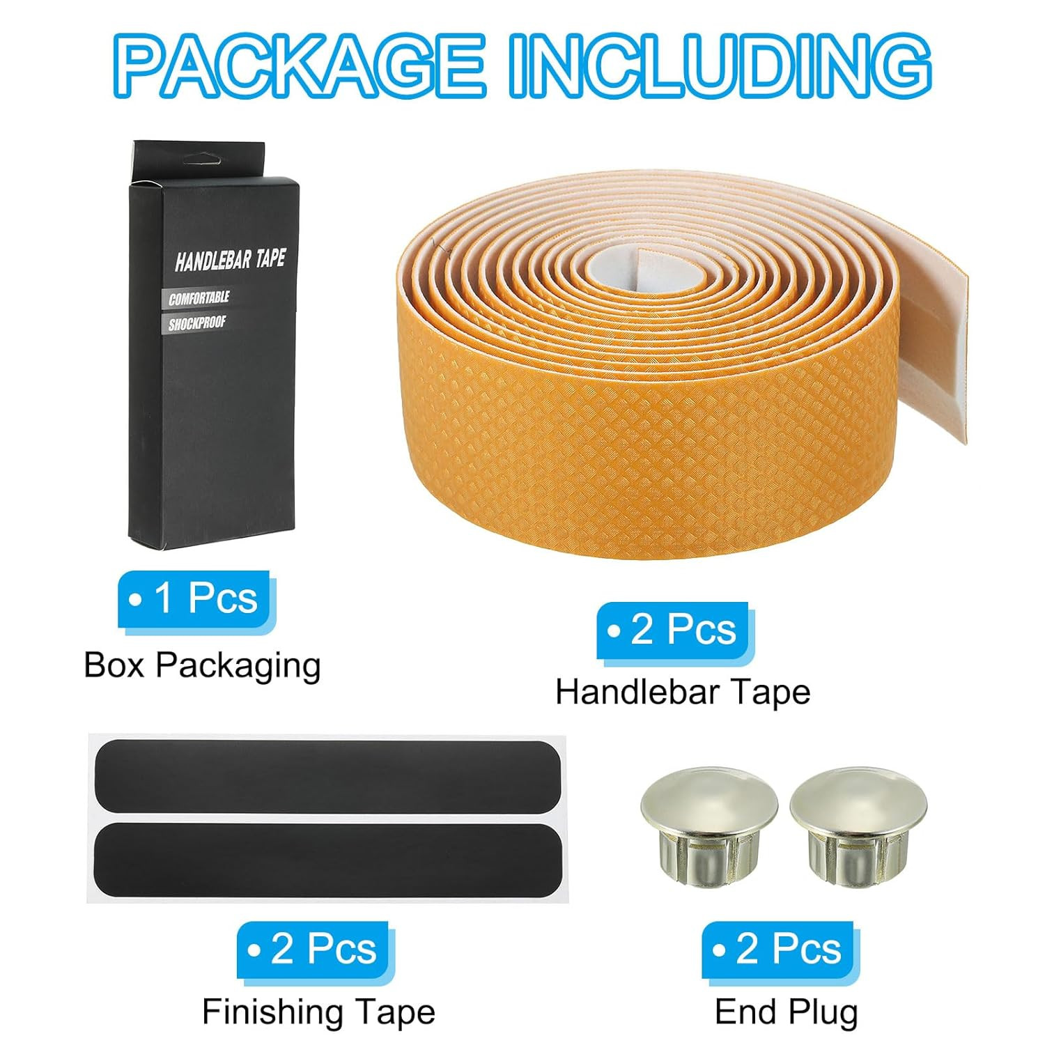 Bike Handlebar Tape, 2 Pack EVA Carbon Handle Grip Wraps Non-Slip
