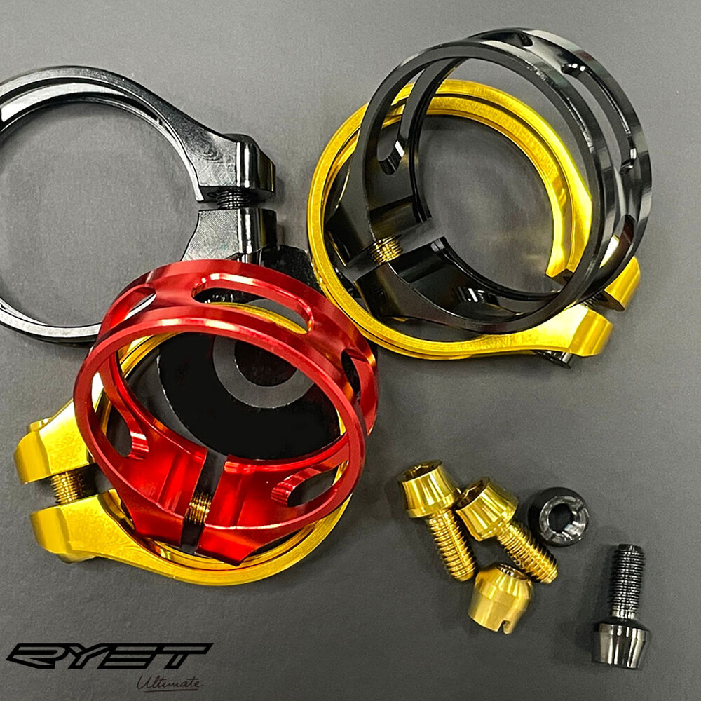 Aluminum Bicycle Seat Post Clamp Cycling Bike Clamp Titanium Screw 31.8mm/34.9mm
