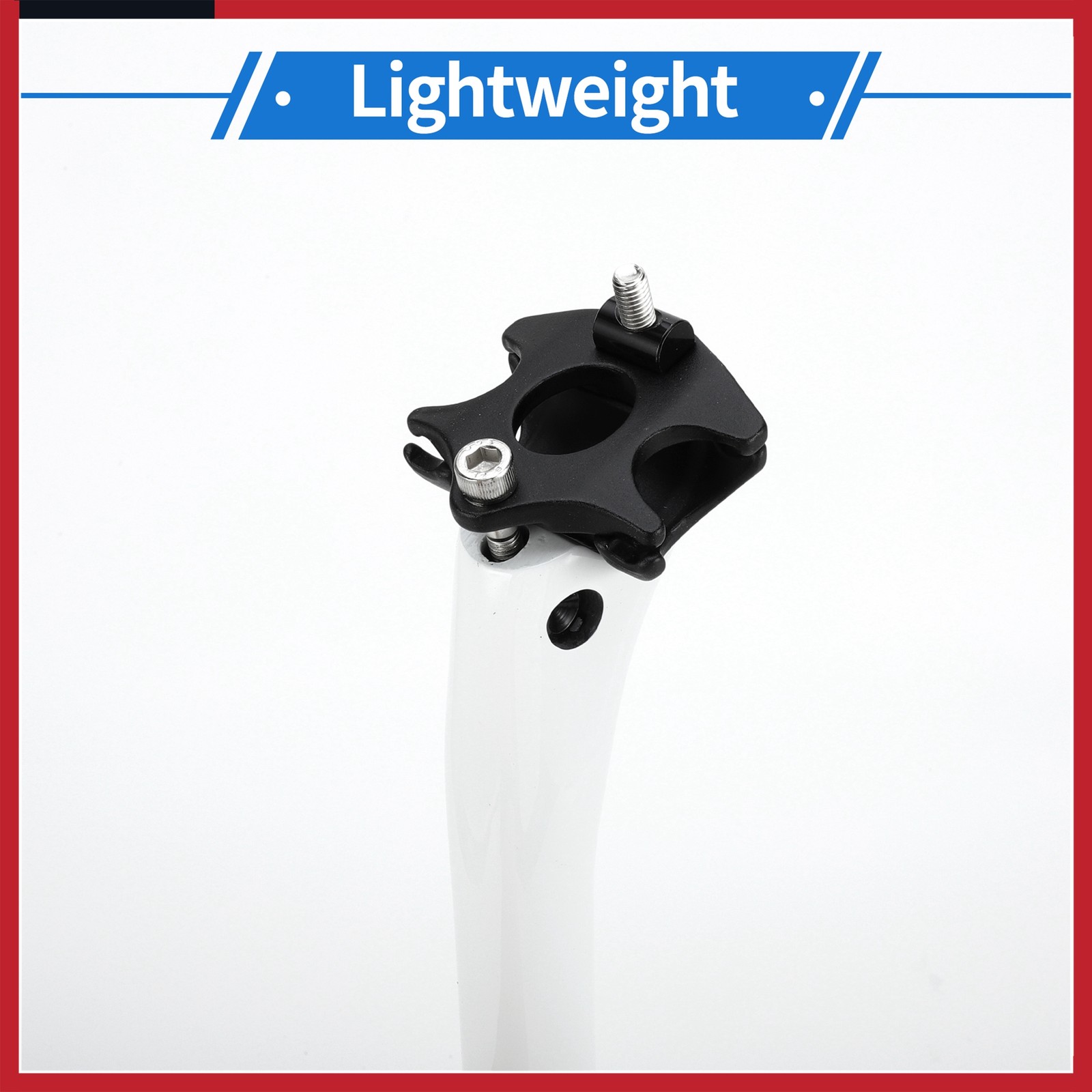 Bike Seat Post 27.2x350mm Lightweight Saddle Post Seat Tube White Carbon Fiber