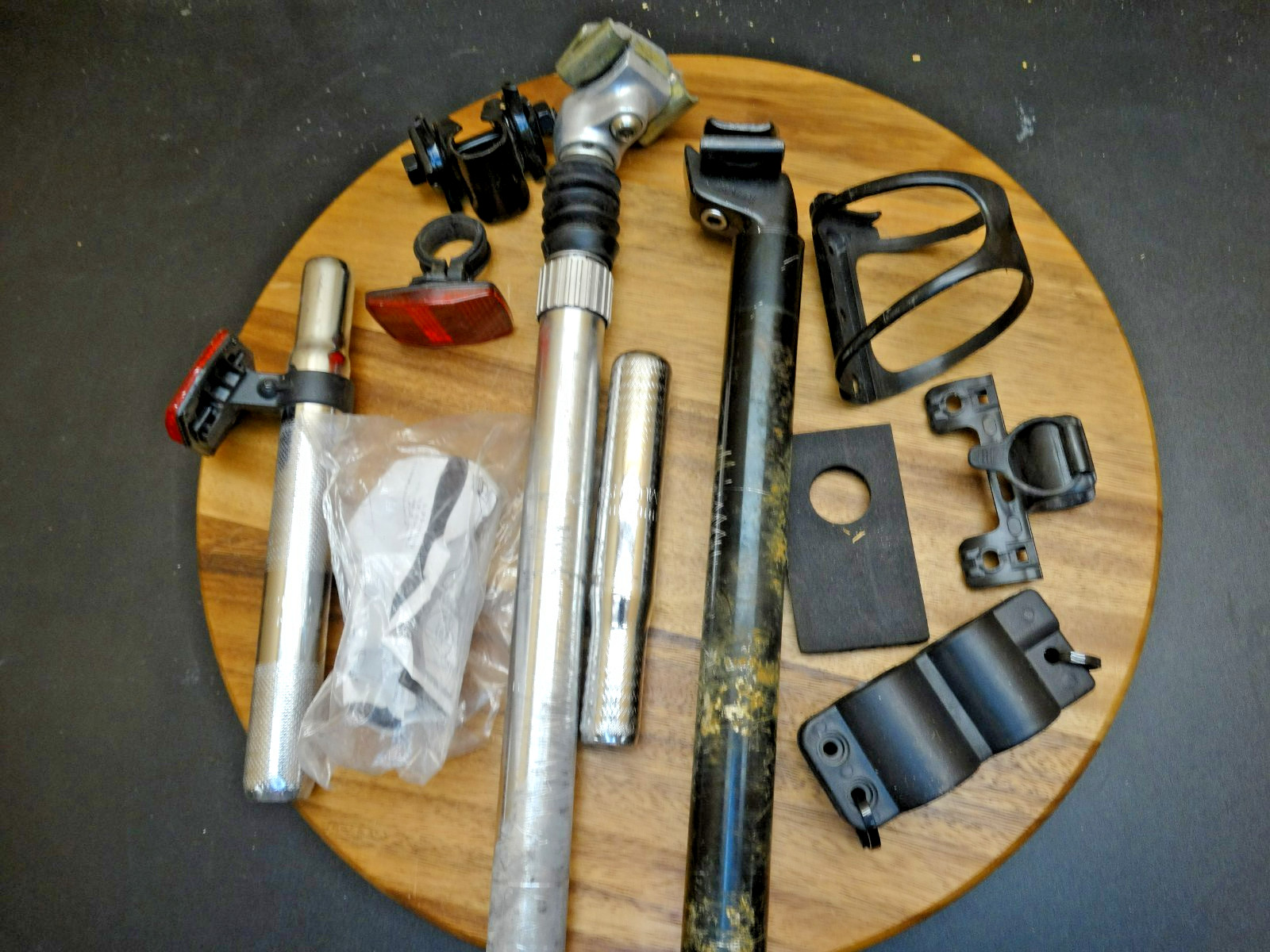 Lot of Assorted Bicycle Seat Posts & Other Parts