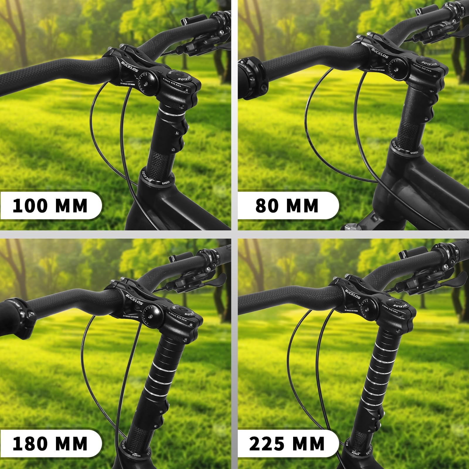 BUCKLOS Bike Stem Riser Extender MTB, 1-1/8″ 28.6mm Fork Stem, 100mm