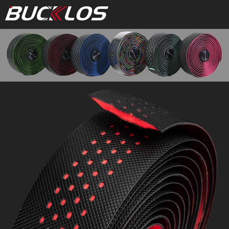 Road Bike Handlebar Tape PU EVA Shockproof Bicycle Bar Wrap with Plugs 2PCS Set