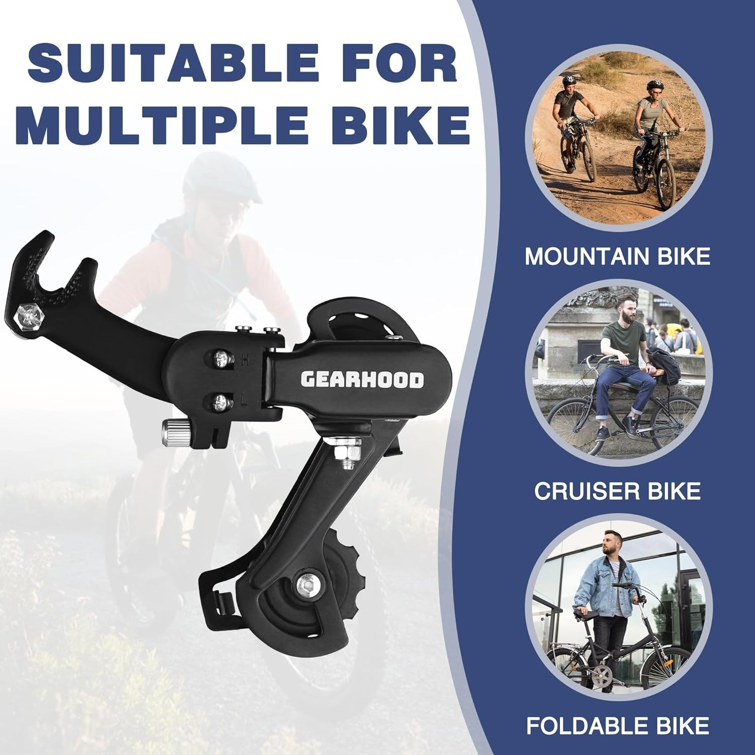 Medium Cage Rear Derailleur – Ideal for Tricycles and Electric Bikes, 6/7 Speed