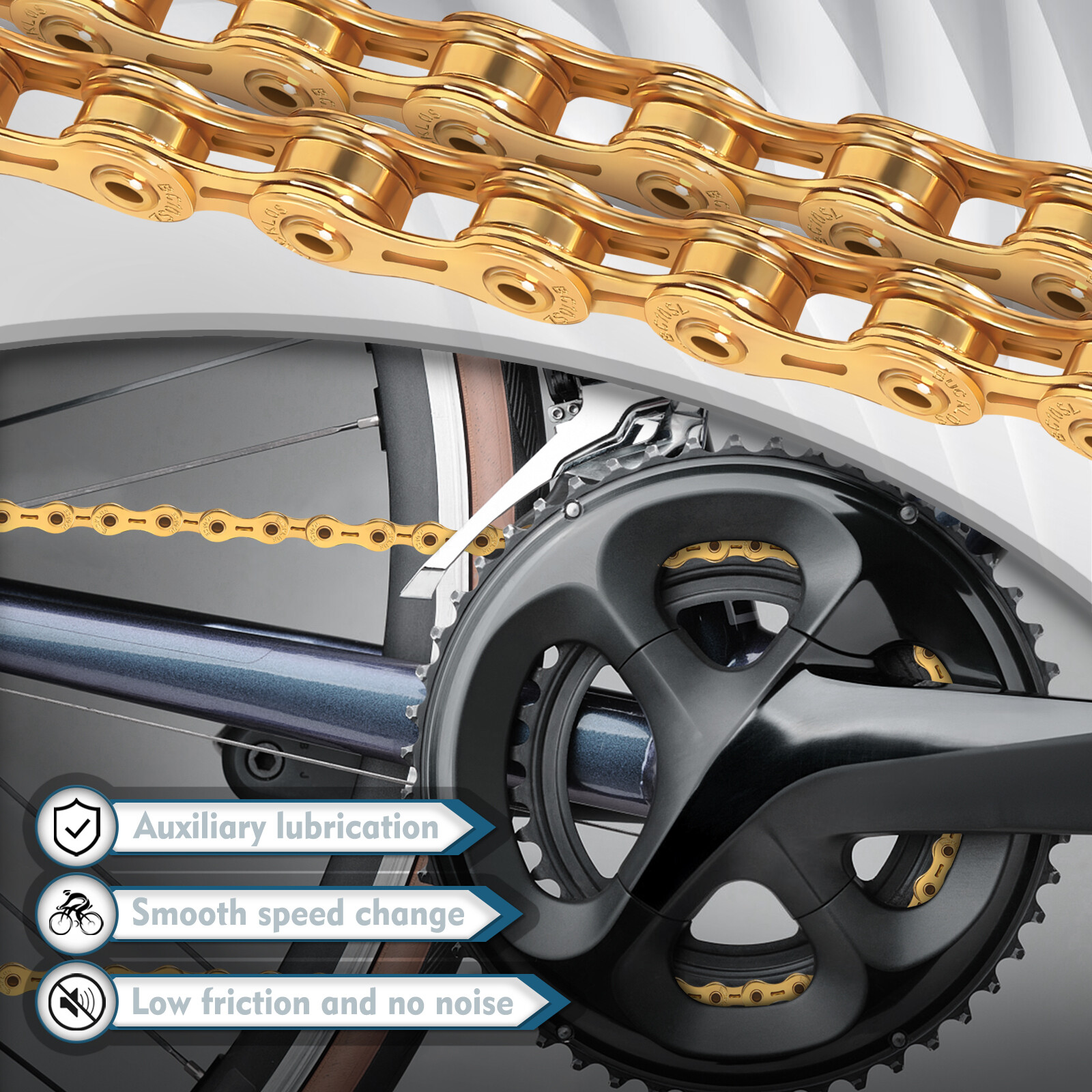 BIcycle Chain 6/7/8/9/10/11/12 Speed L/EL/SL for SRAM/Shimano/Campy 116/126 Link