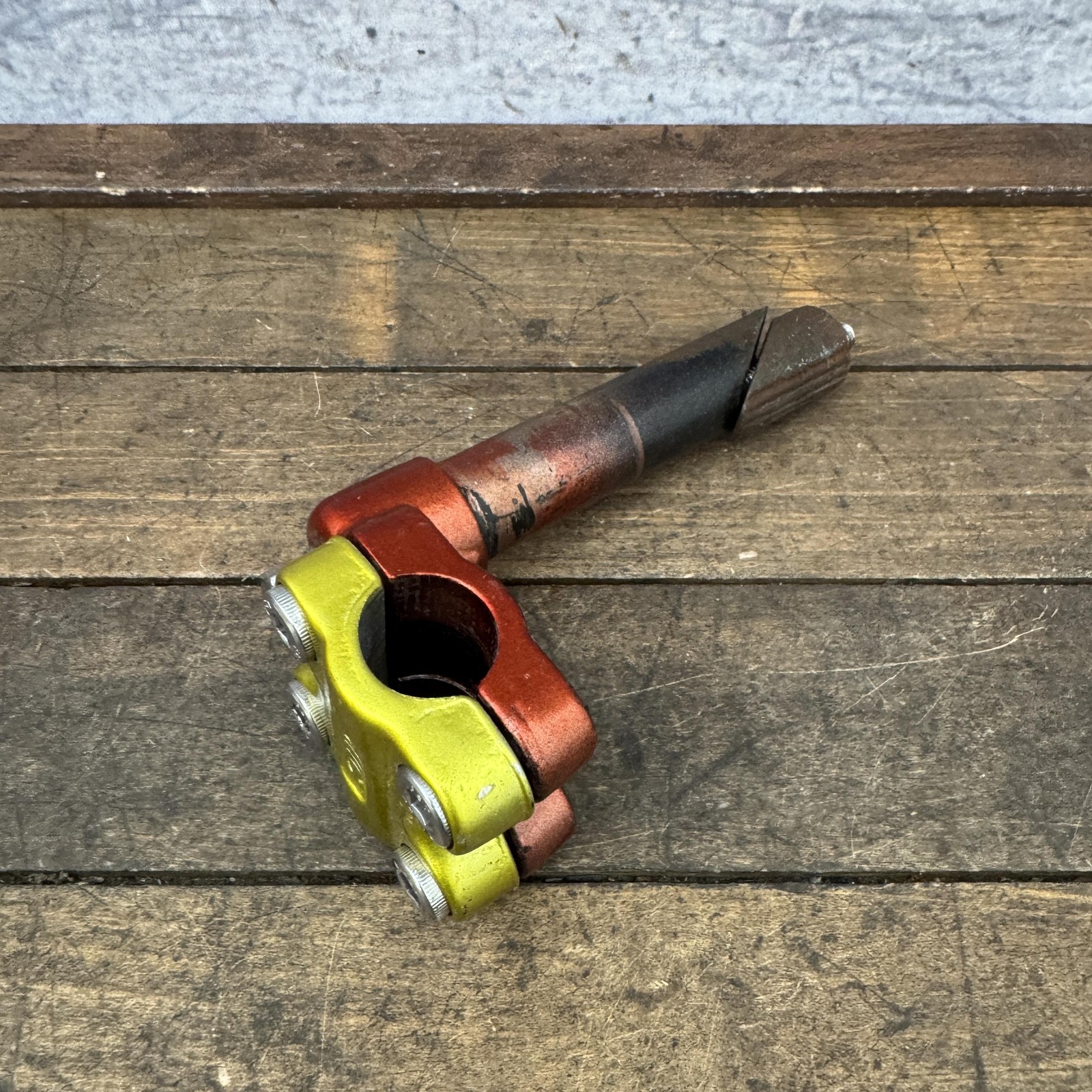 Vintage BMX Quill Stem Neck 21mm Red Yellow Painted Old School 70s 80s