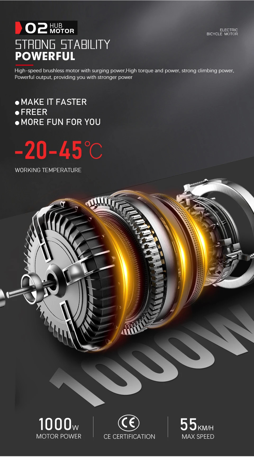 48V 1000W Snow E-bike Fat Tire 20 24 26×4.0inch Brushless Rear Hub Motor Wheel