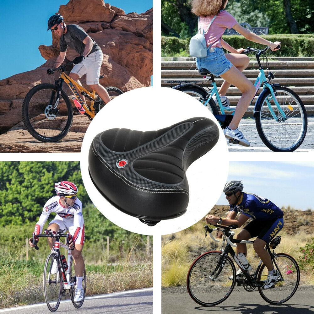 Comfort Wide Bike Seat Big Bum Cushion Soft Pad Mountain Road Bicycle Gel Saddle