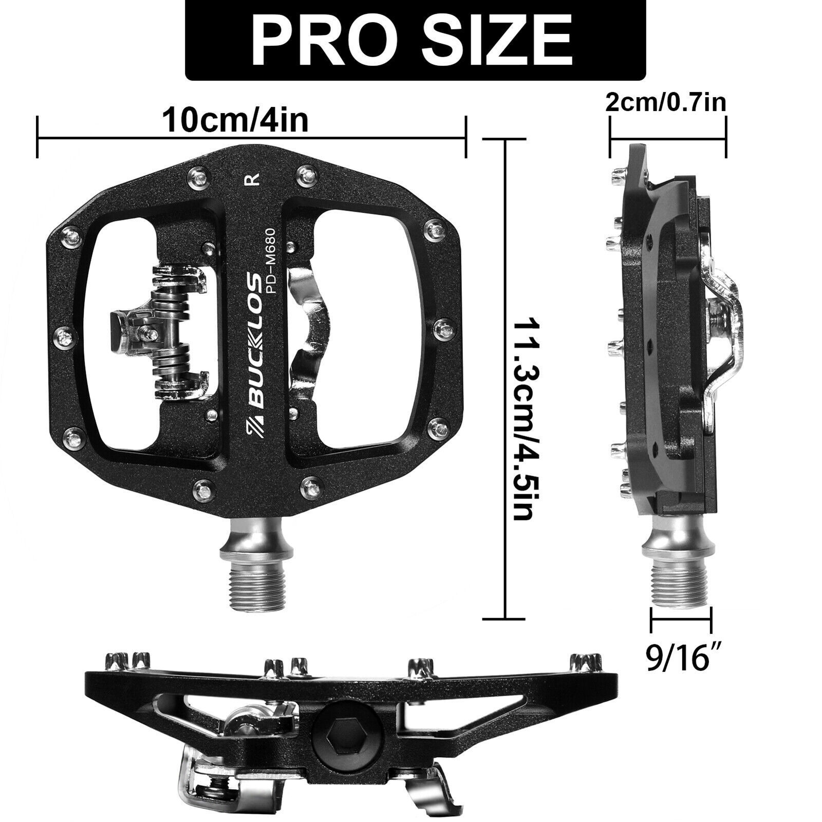 SPD Pedal Clipless Pedals 9/16″ Mountain Bike Pedals Dual Platform Multi-Purpose