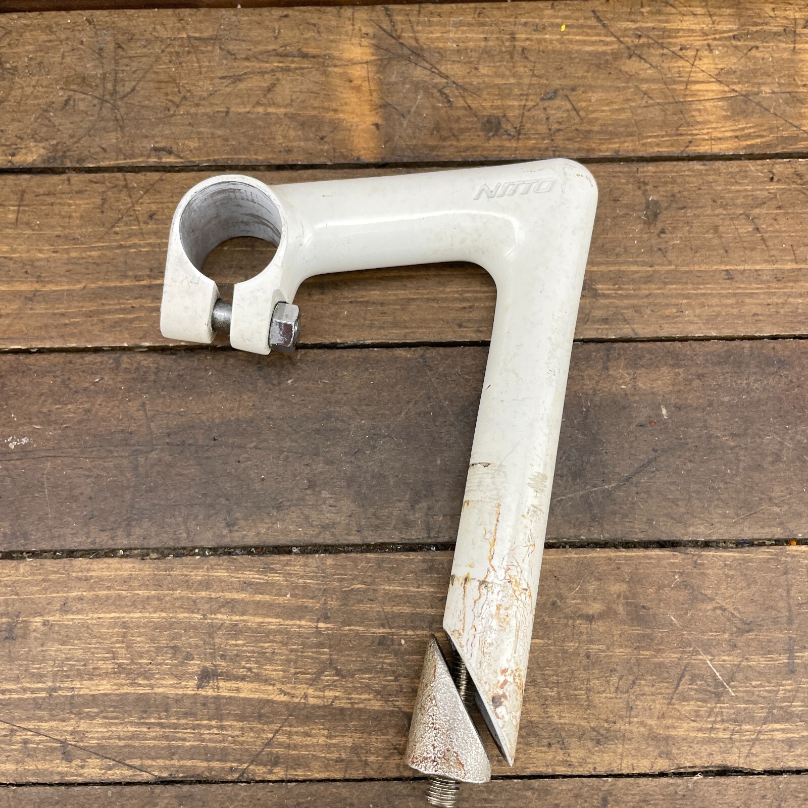 Vintage Nitto Stem 90 mm 26.0 mm White Lightning 22.2 mm 1in Quill 80s Alloy