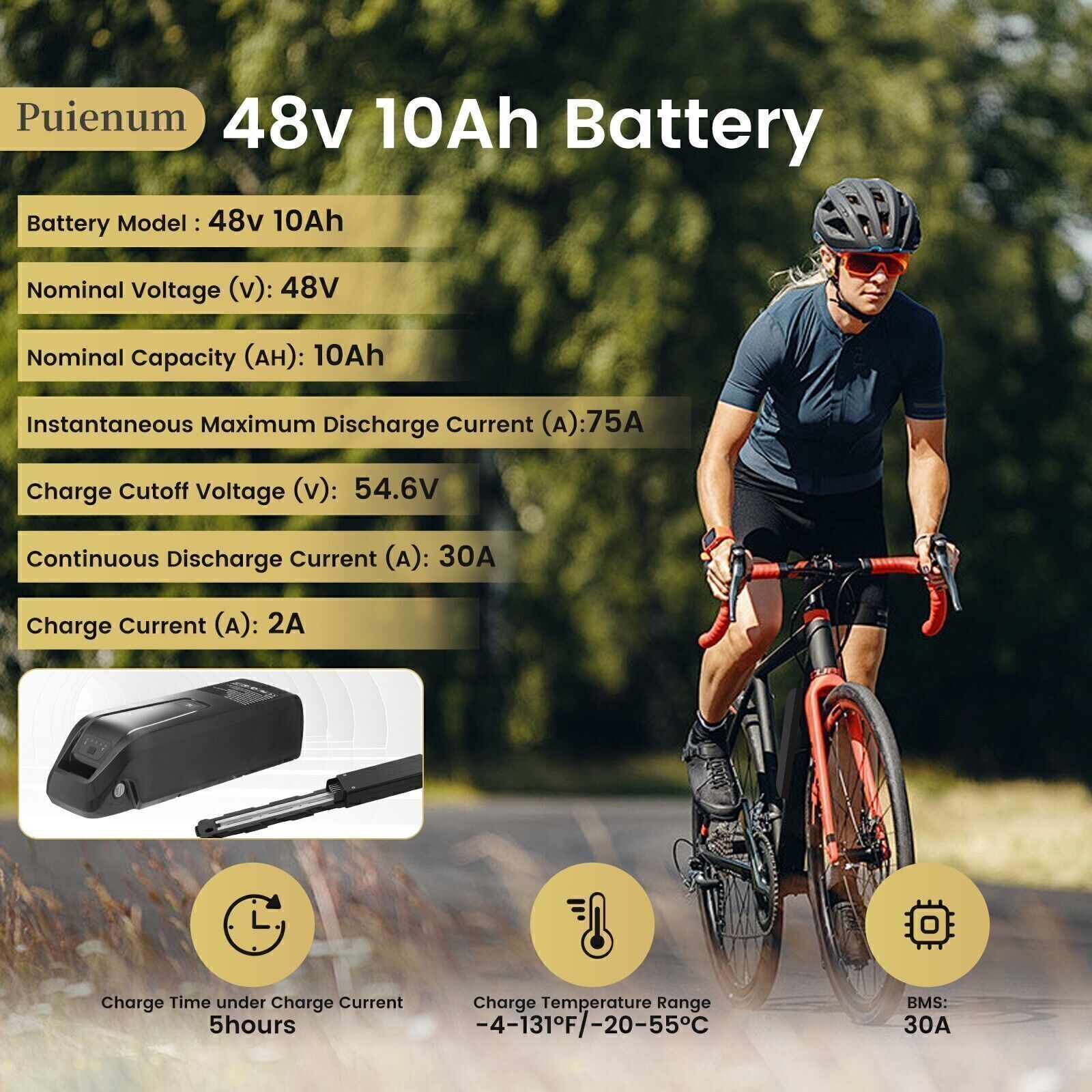 36V 52V Hailong Lithium Battery 48V 10/15/20Ah For 0W-2000W Electric Bike eBike