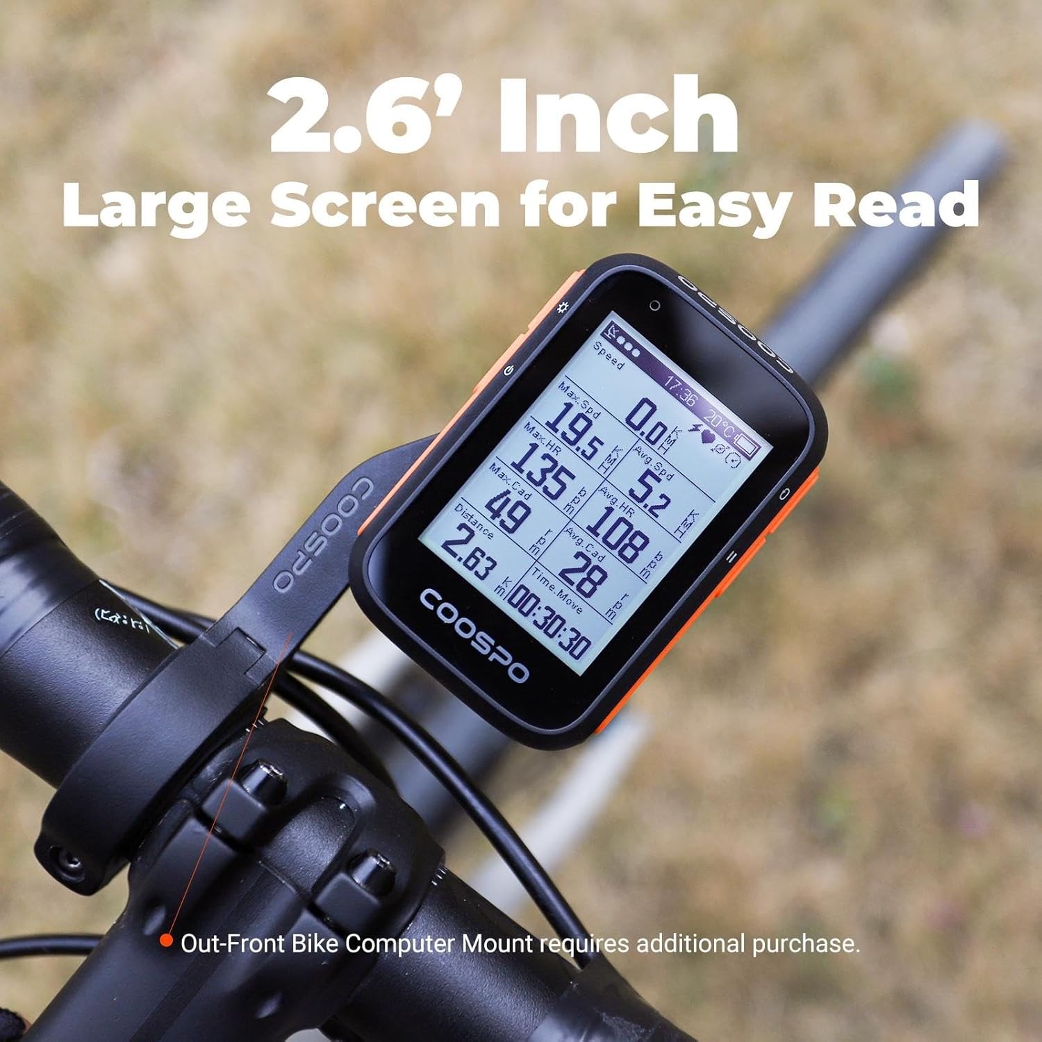 COOSPO Bike Computer Wireless GPS, Speedometer with Auto Black