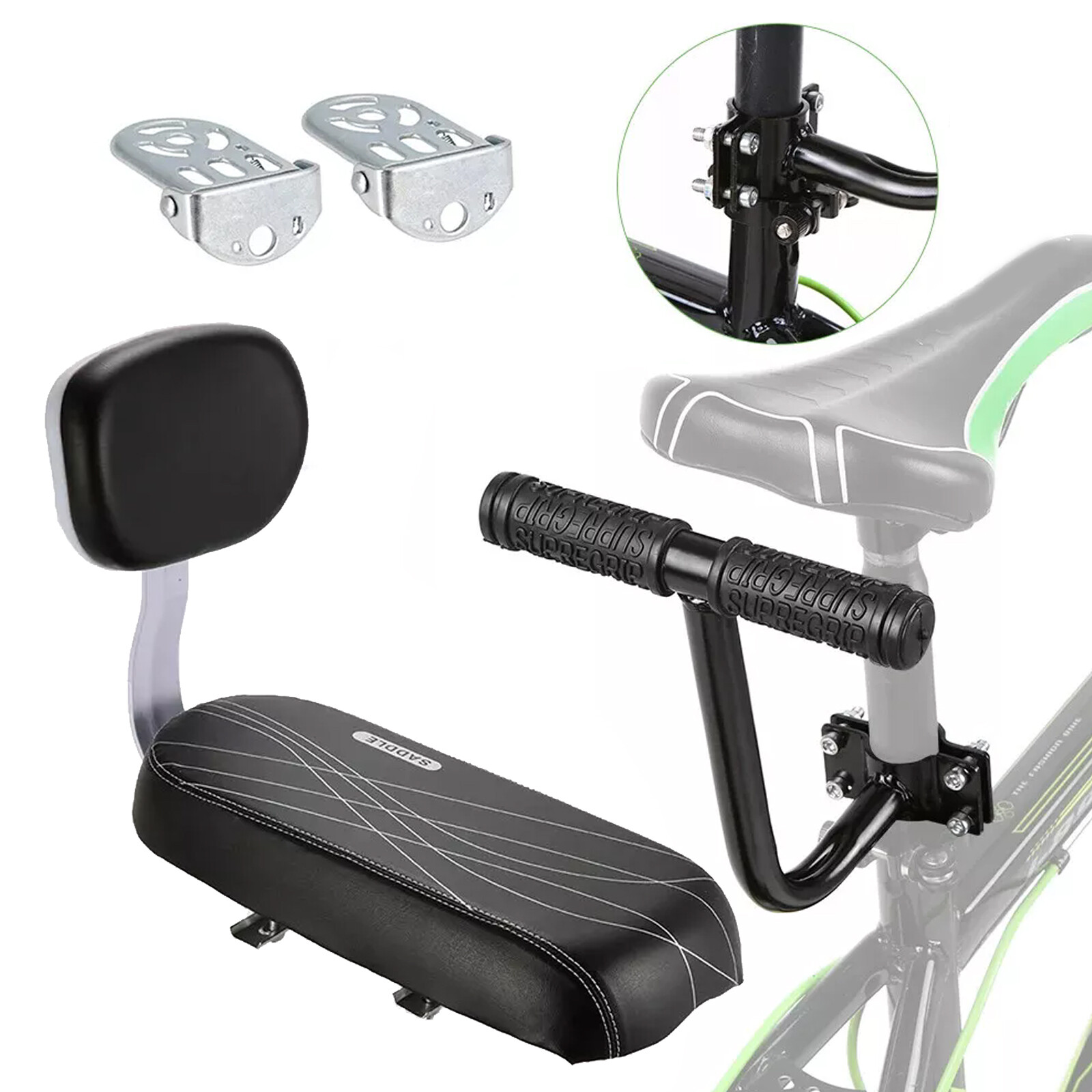 Bike Child Seat Bike Saddle with New Back Rest Back Seat MTB Rear Rack Saddle
