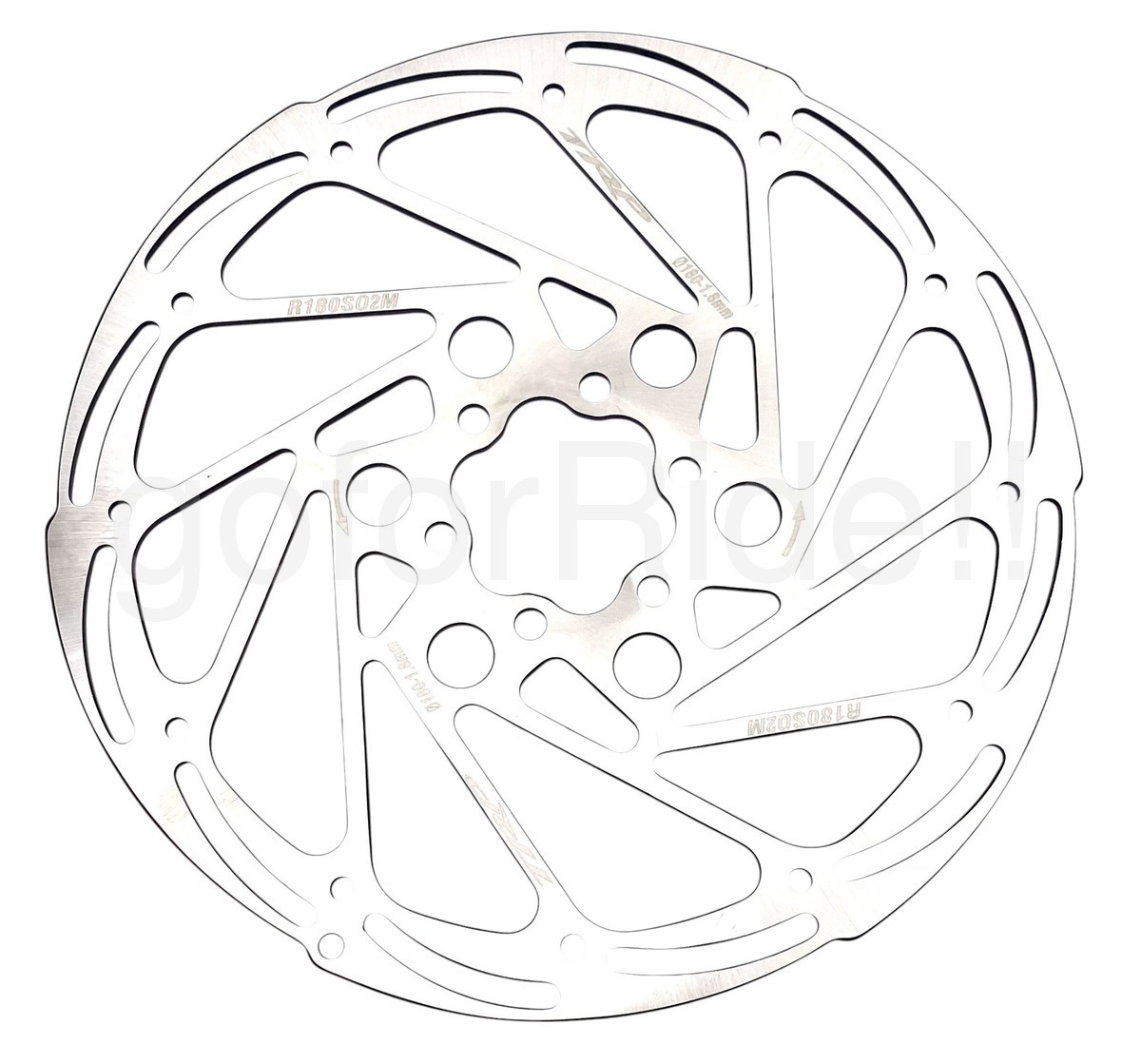 TRP R2 Bike Disc Brake Rotor, 180mm, 6-Bolt, 1.8mm, R180S02M, Silver