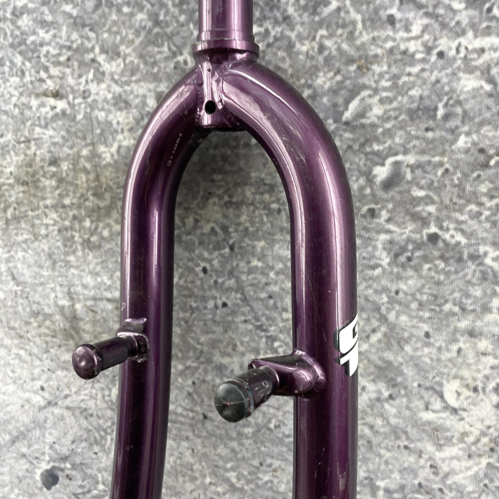 Vintage GT Mountain Bike Fork 26in SHORT 1 inch Threaded Canti Purple Steel 80s