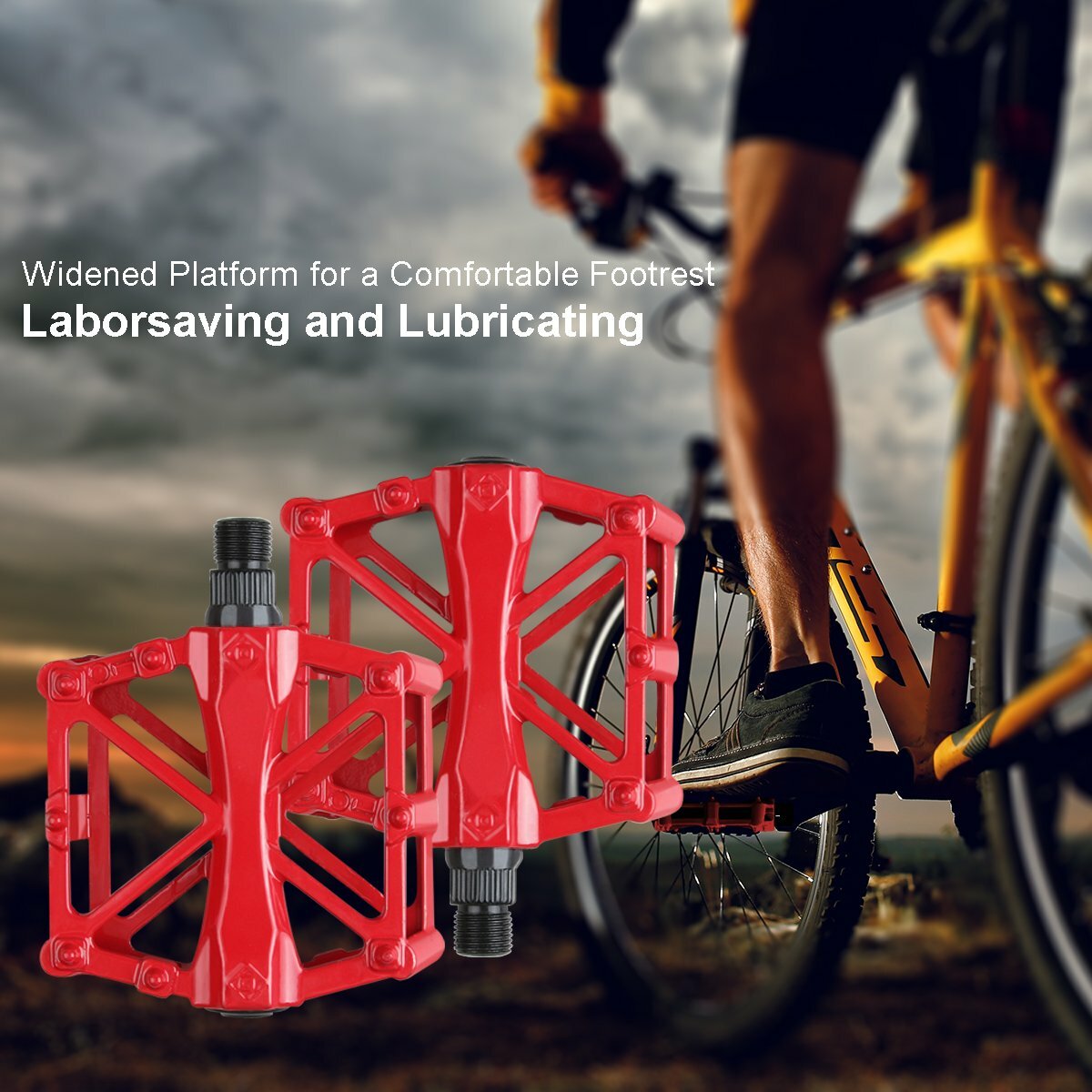 Mountain Bike Pedals Aluminum Alloy Sealed Bearing Flat Platform Bicycle Pedals