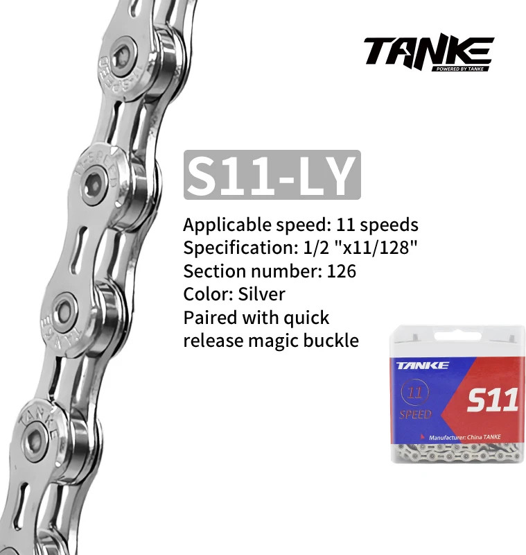 Bike Chain S8-S12 MTB Road Variable Speed 116/126 Links Bicycle Chain Durable
