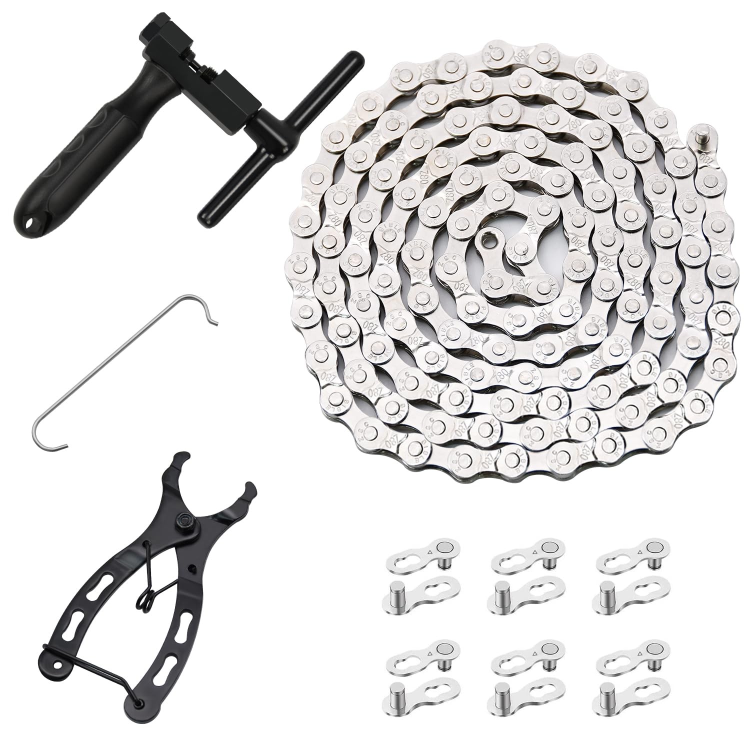 Bike Chain Kit, Single/6/7/8/9/10/11/12 Speed 6/7/8 Kit