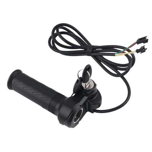 Full Twist Throttle Ebike Grip with 2 Keys,Rubber Ebike Throttle for Speed