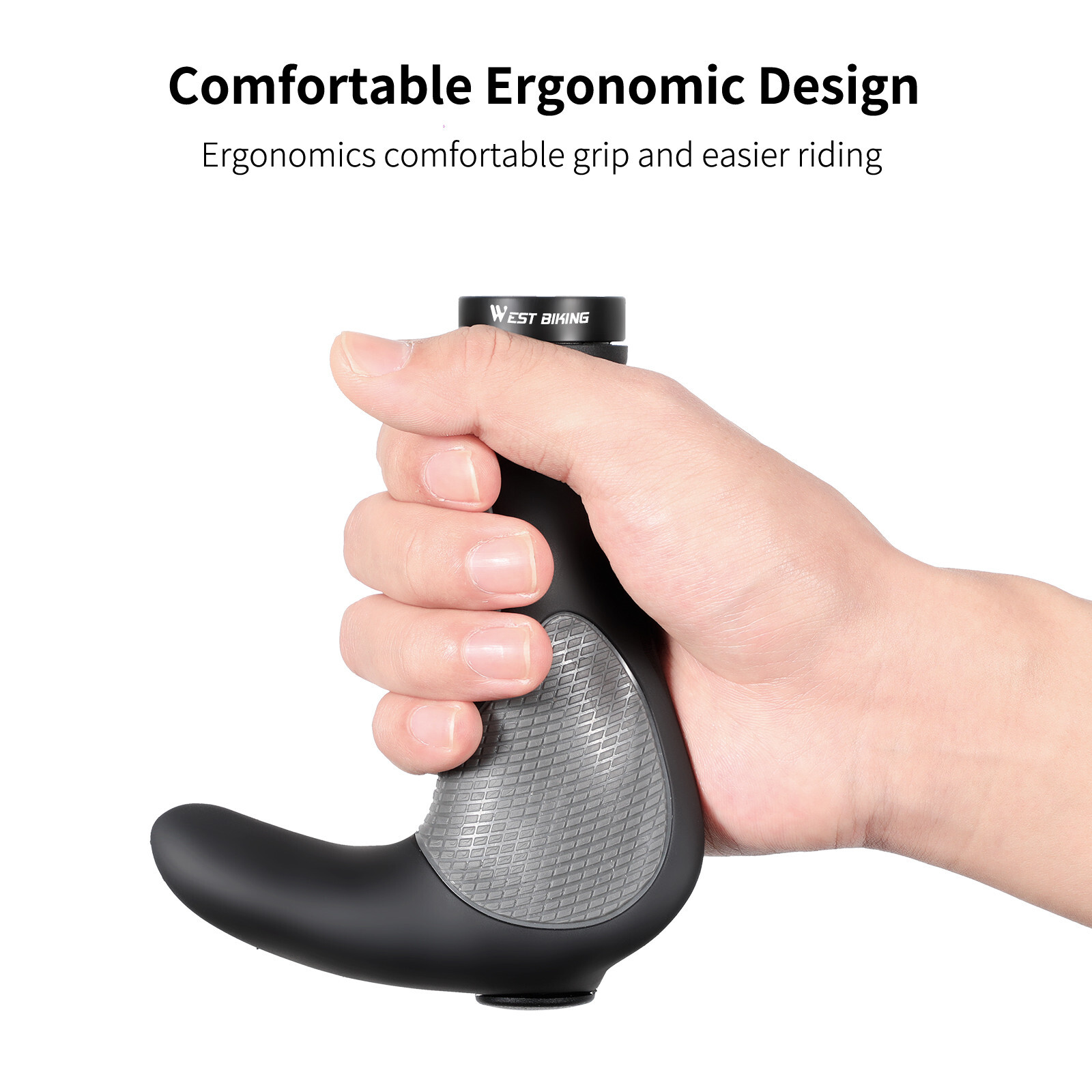 WEST BIKING Bike Grip Lock-on Rubber Ergonomic Bicycle Handlebar Bar Ends Plugs