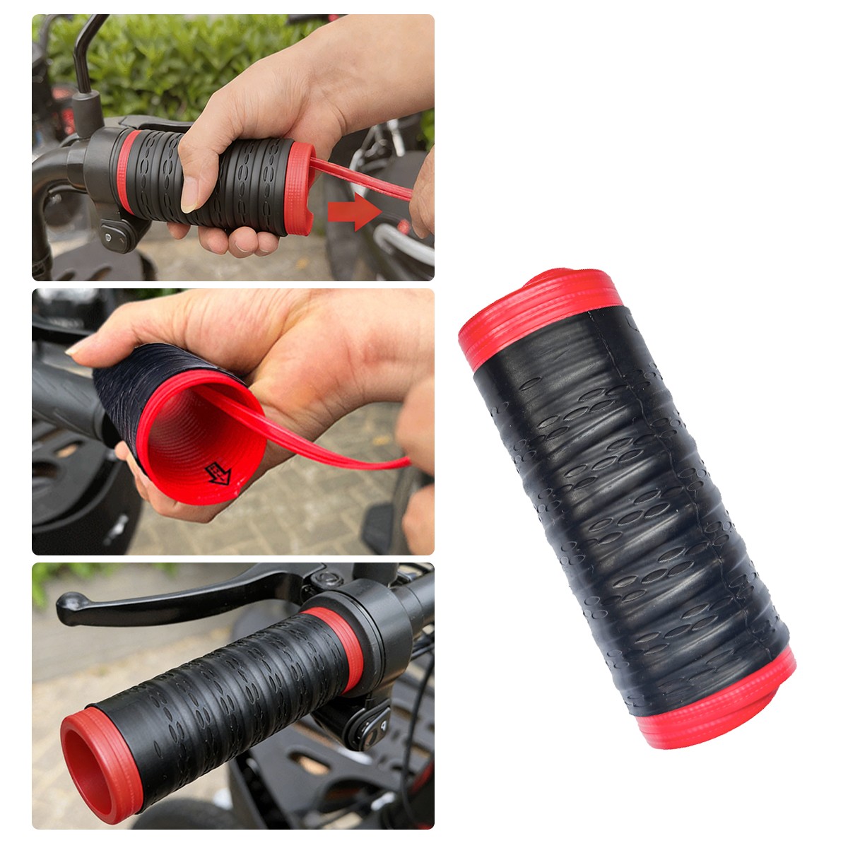 Silicone Handlebar & Brake Lever Grip Cover Non-Slip Wrap-Around Universal
