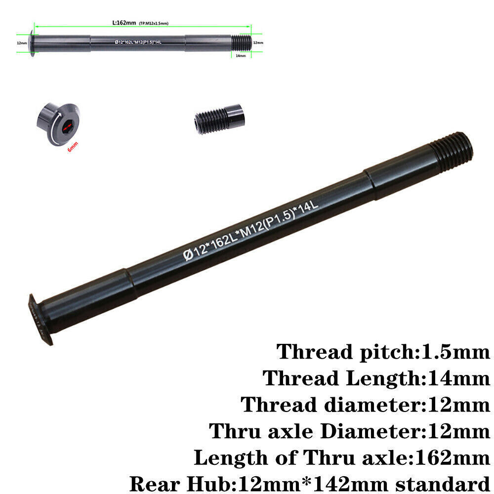 Thru Axle 12mm x 142mm Standard Thread Pitch 1.5mm For Mountain Bike Road Bike