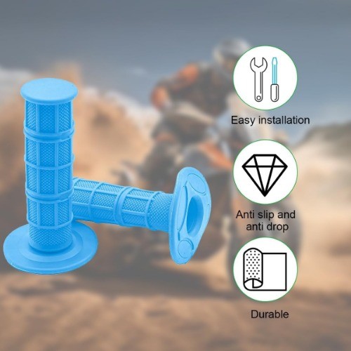 Motorcycle Hand Grips, 2PCS 7/8″ 22mm 24mm Non-Slip So Color: Style 2-Sky Blue