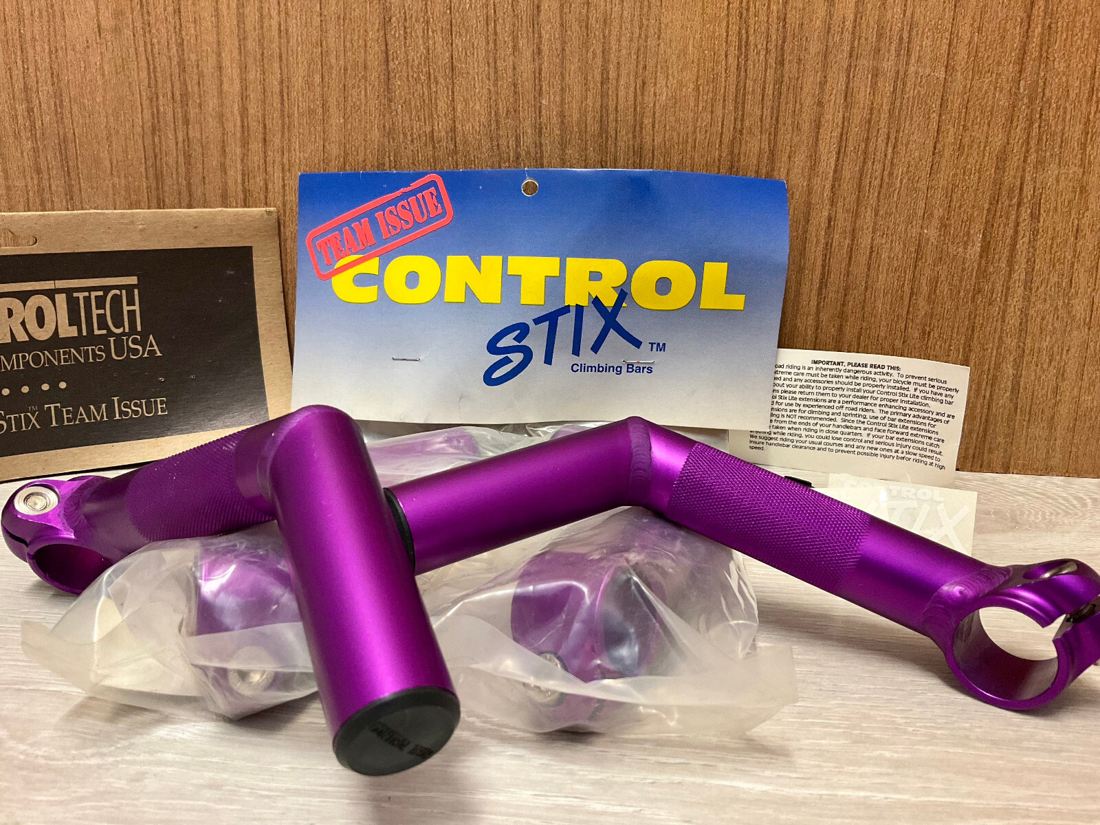 Vintage old school NOS Controltech USA TEAM ISSUE climbing bar STIX purple o.pack