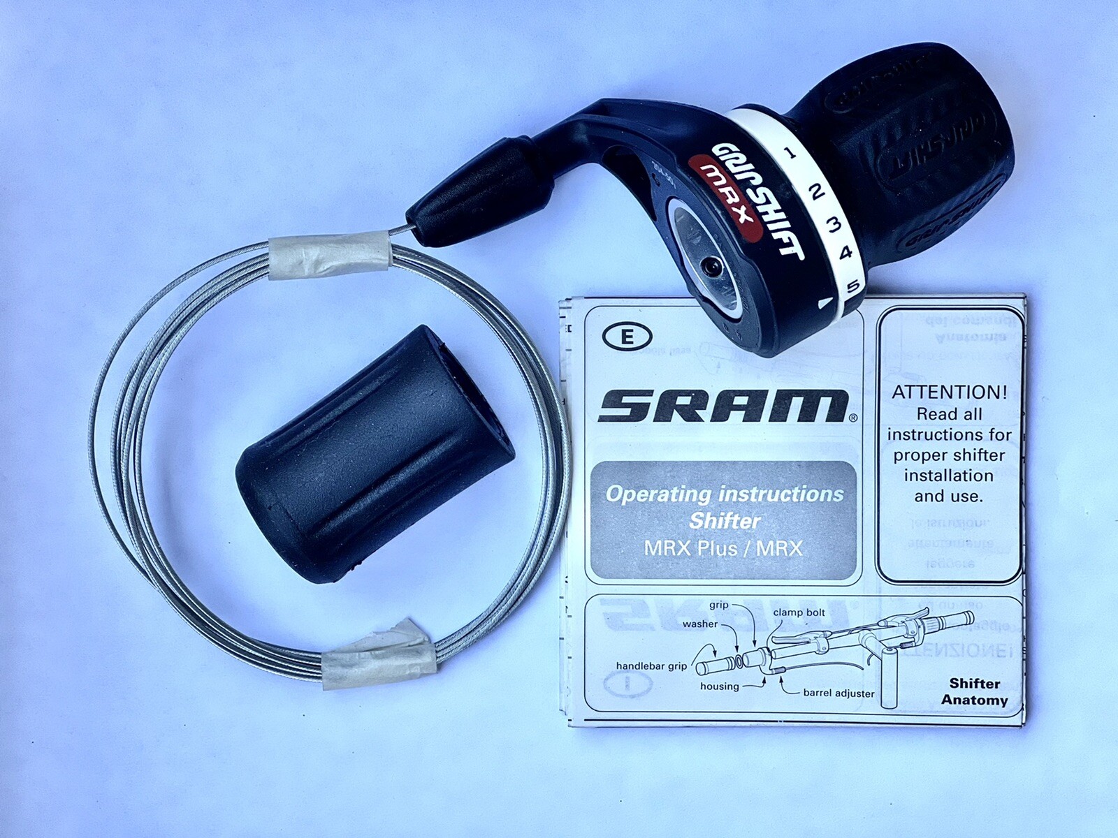 SRAM GripShift MRX 5-Speed Rear Bike Shifter wIth Cable And End Grip