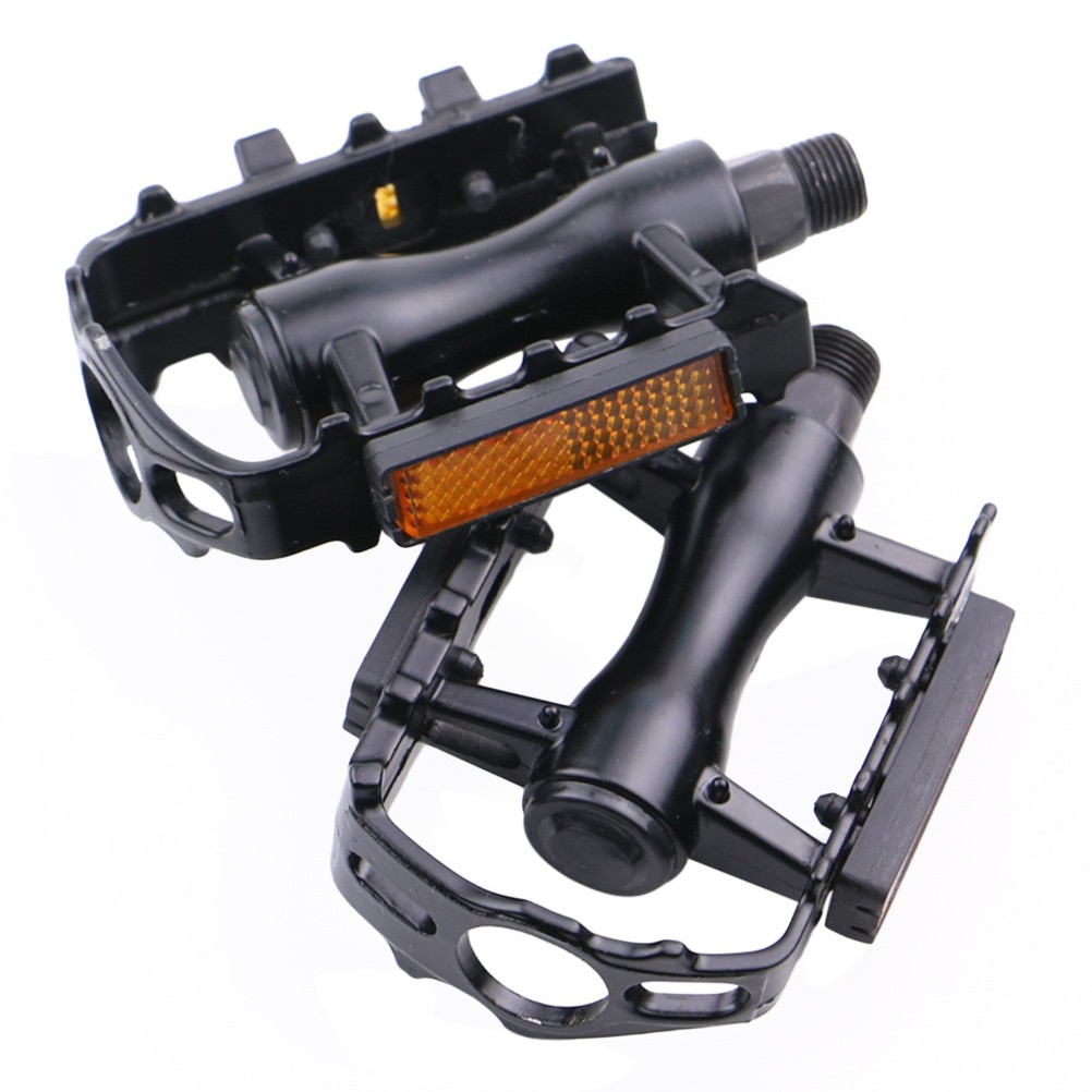 Set of Reusable Mountain Bike Pedals Anti Skid Metal Plastic Black